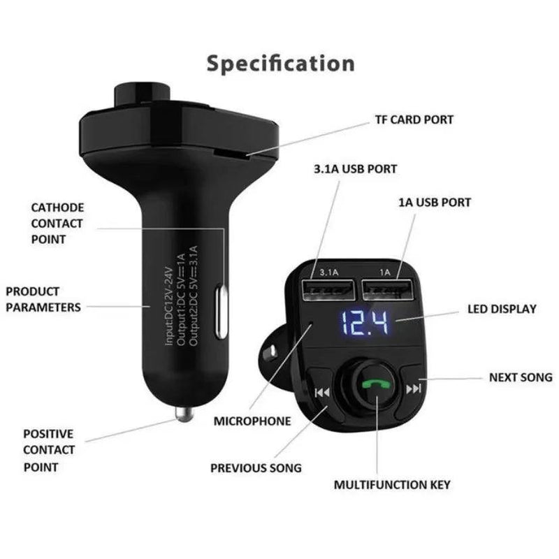 Transmissor de Som Bluetooth Automotivo